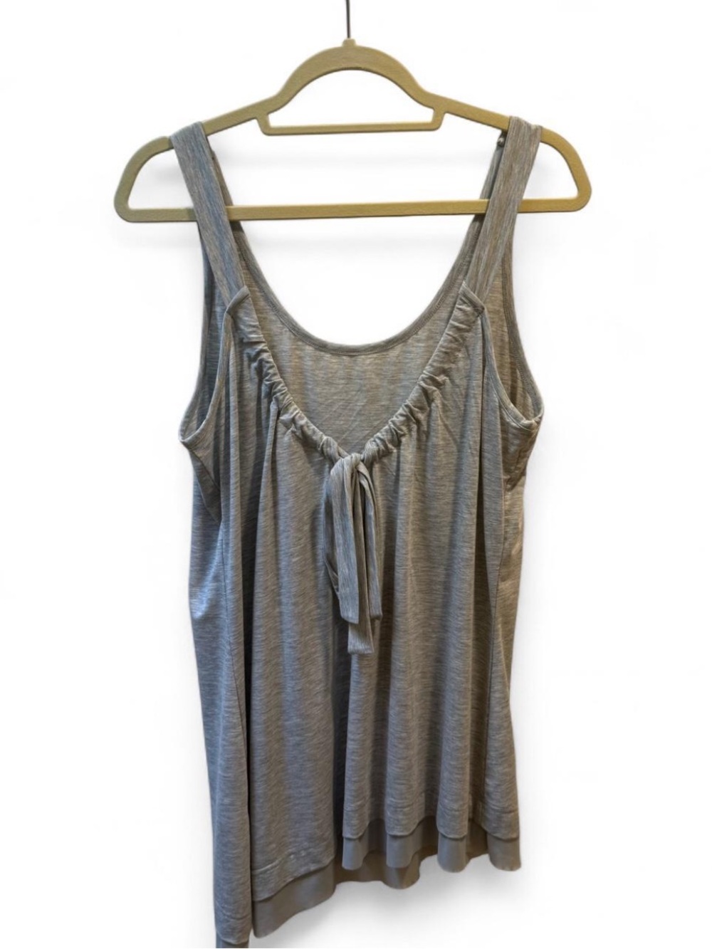Nanette Lepore Gray Sleeveless Tie-Front Tank